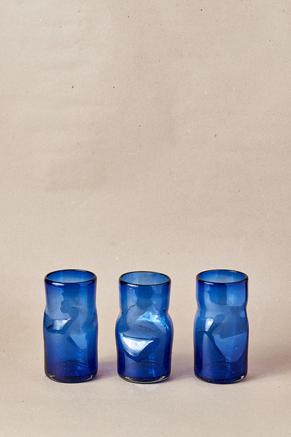 PACK OF 2 | Glass - Blue Creased
