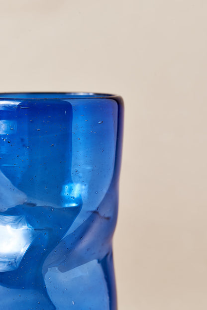 PACK OF 2 | Glass - Blue Creased