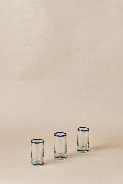 PACK OF 2 | Tequila Glass - Blue Rim