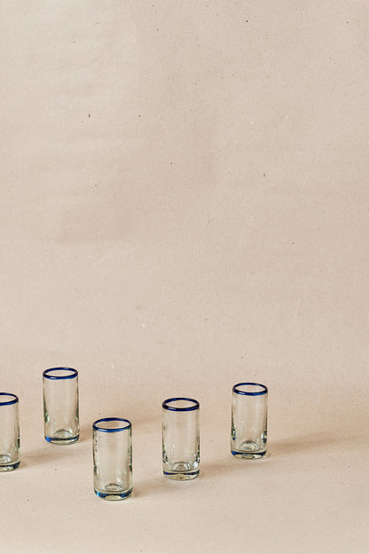 PACK OF 2 | Tequila Glass - Blue Rim
