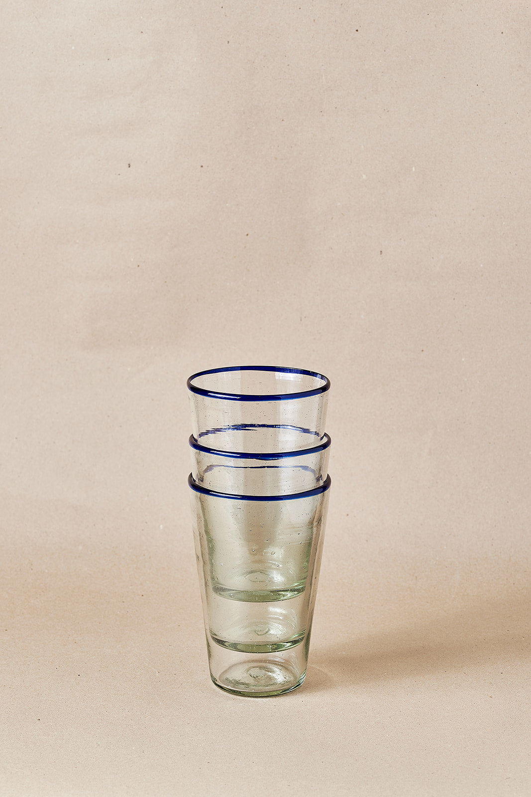 PACK OF 2 | Glass - Blue Rim