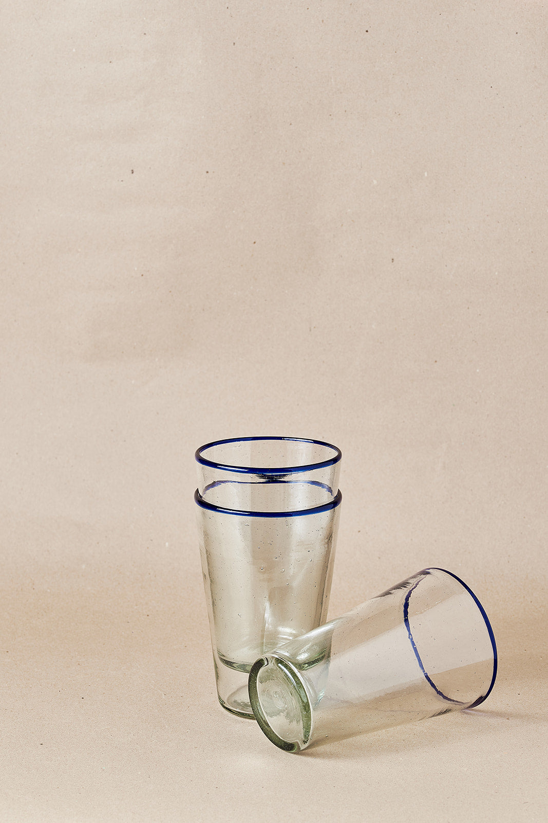 PACK OF 2 | Glass - Blue Rim