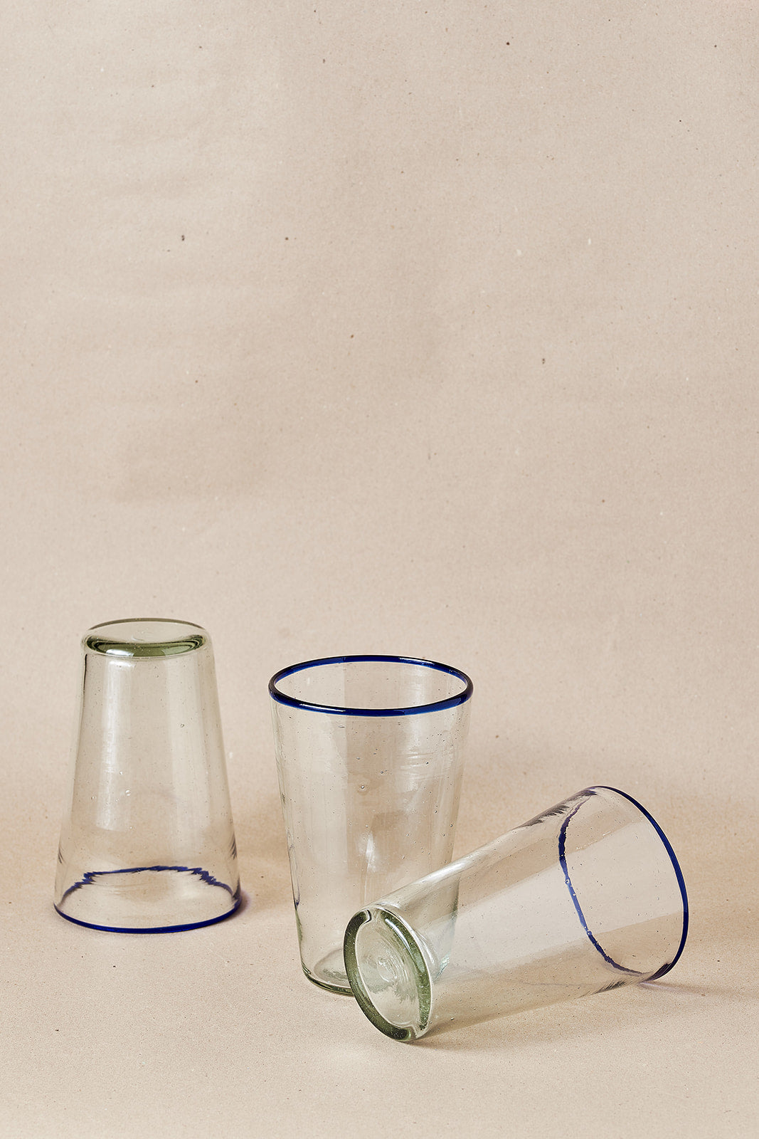 PACK OF 2 | Glass - Blue Rim