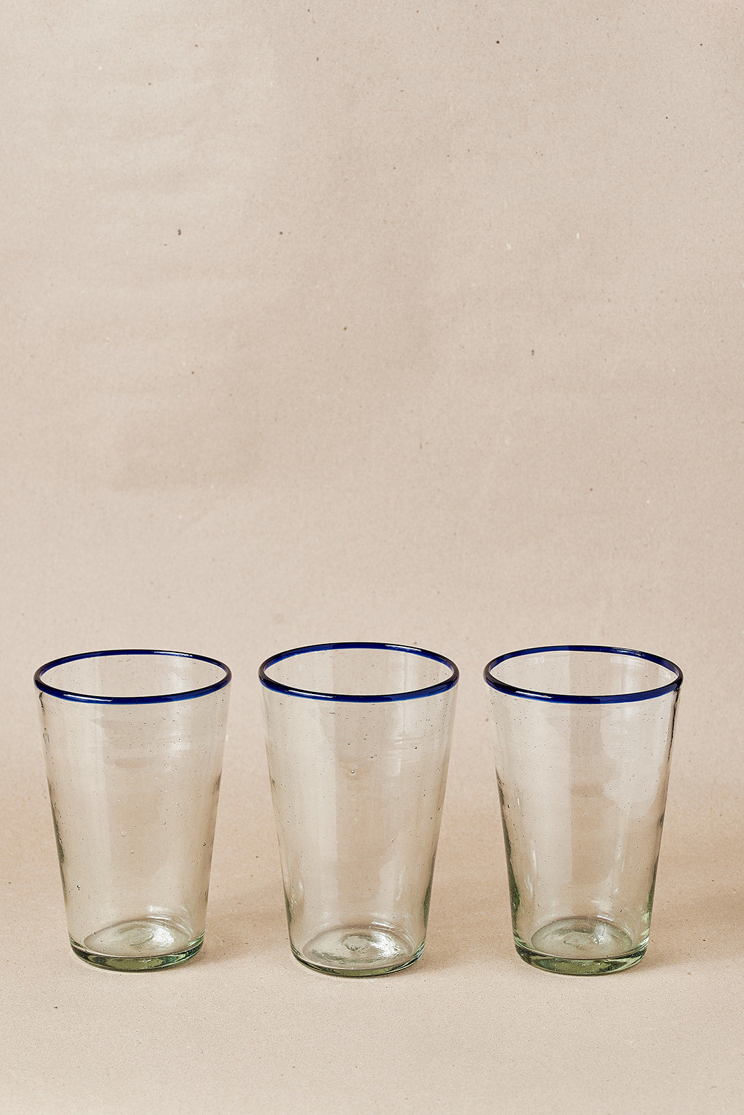 PACK OF 2 | Glass - Blue Rim