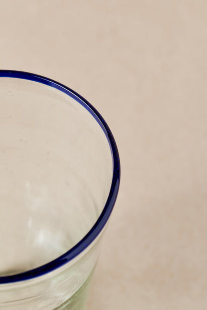 PACK OF 4 | Glass - Blue Rim