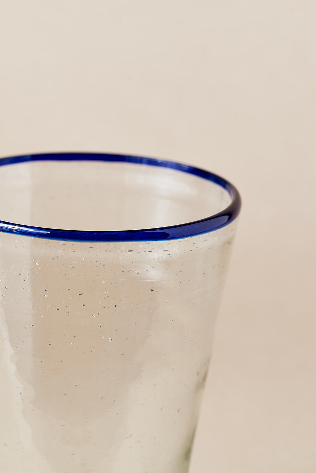 PACK OF 4 | Glass - Blue Rim