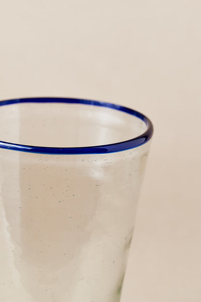 PACK OF 4 | Glass - Blue Rim