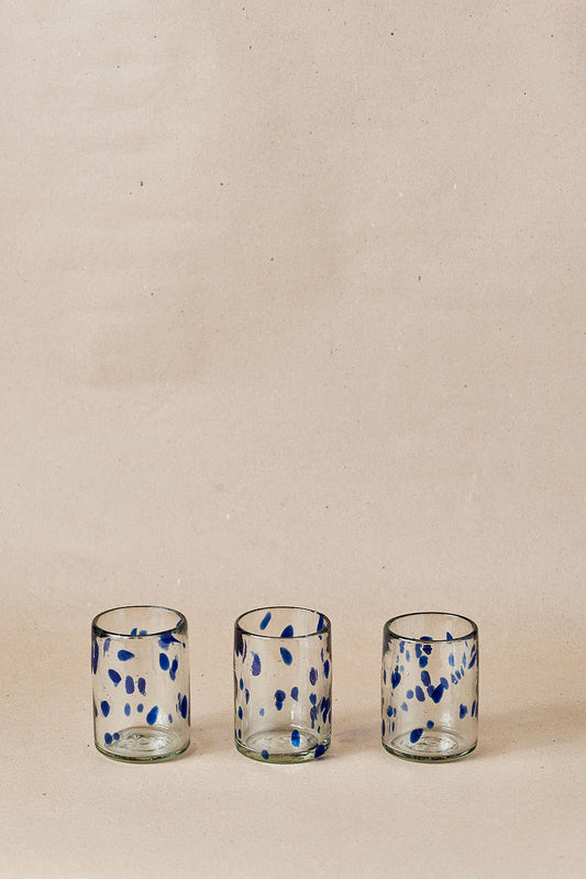 PACK OF 2 | Glass - Blue Dots