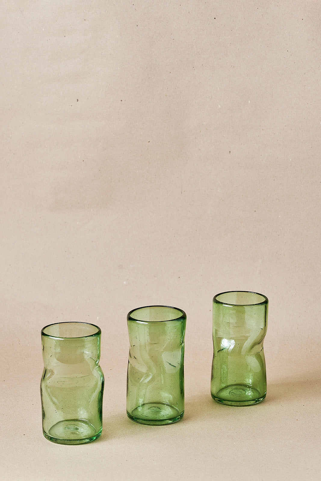 PACK OF 2 | Glass - Jade Creased