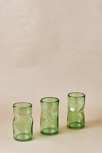 PACK OF 2 | Glass - Jade Creased