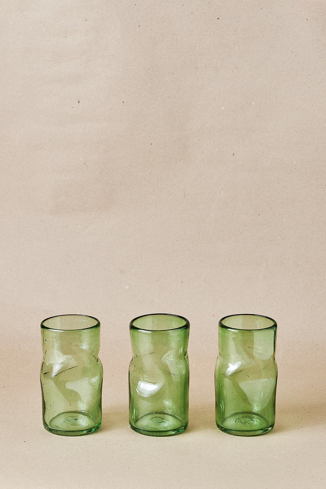 PACK OF 2 | Glass - Jade Creased