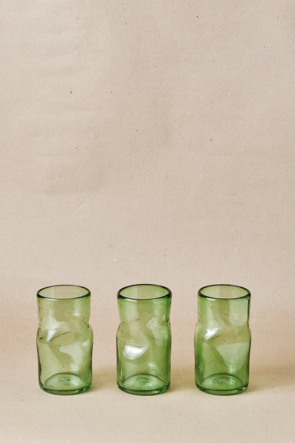 PACK OF 2 | Glass - Jade Creased