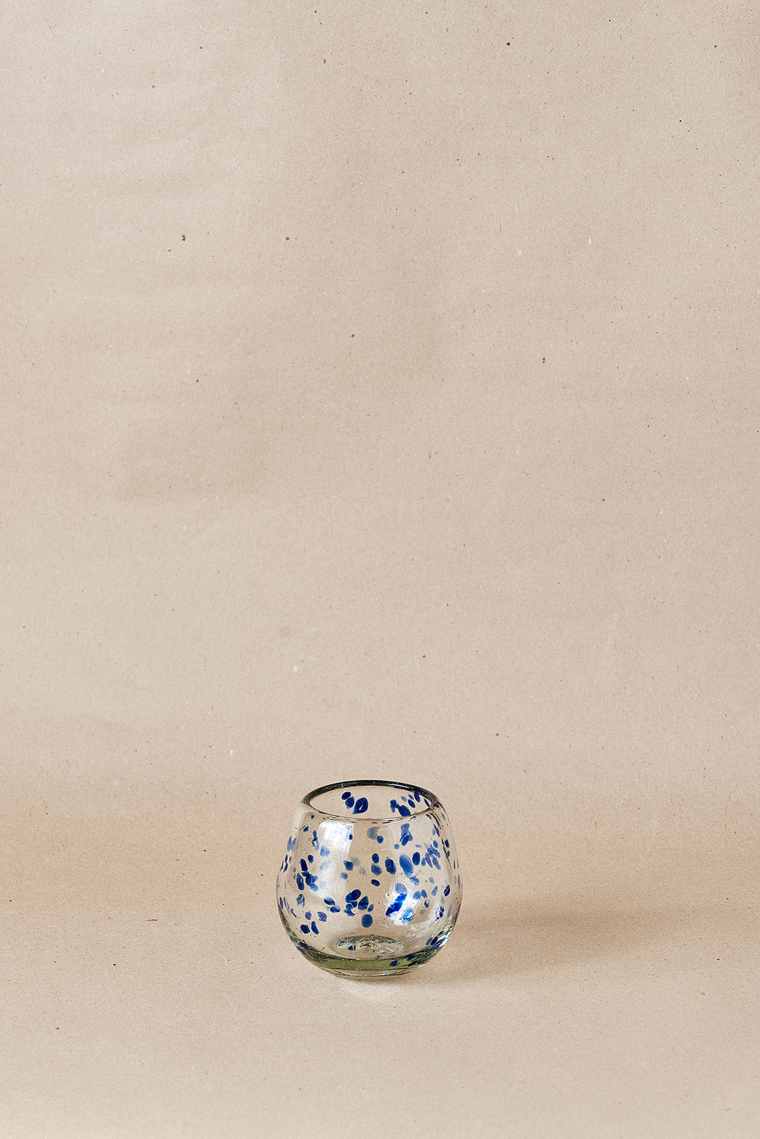 PACK OF 2 | Glass - Blue Dots Round