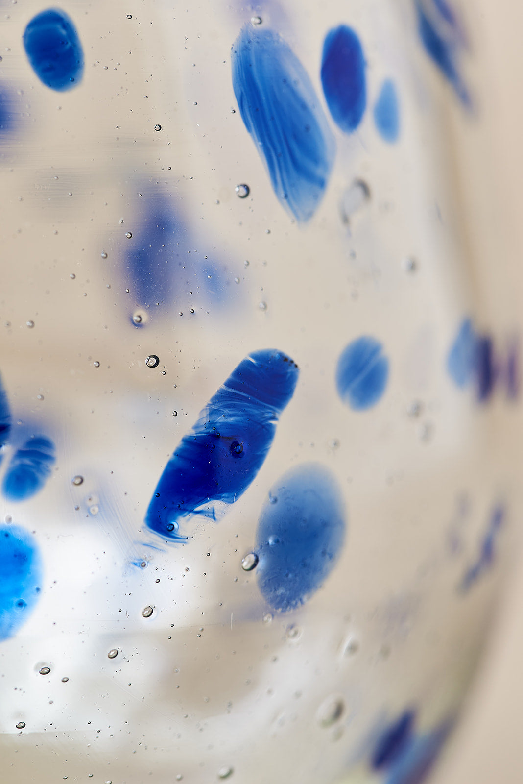 PACK OF 4 | Glass - Blue Dots Round