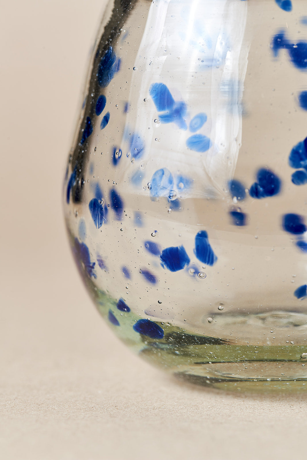 PACK OF 2 | Glass - Blue Dots Round