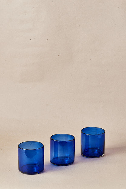 PACK OF 4 | Glass - Blue Round