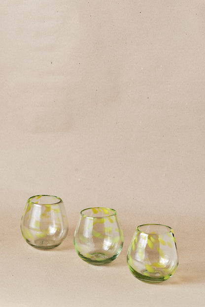 PACK DE 4 | Vaso - Yellow Dots Round