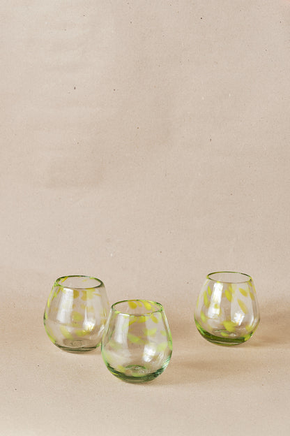 PACK DE 4 | Vaso - Yellow Dots Round