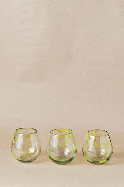 PACK DE 4 | Vaso - Yellow Dots Round