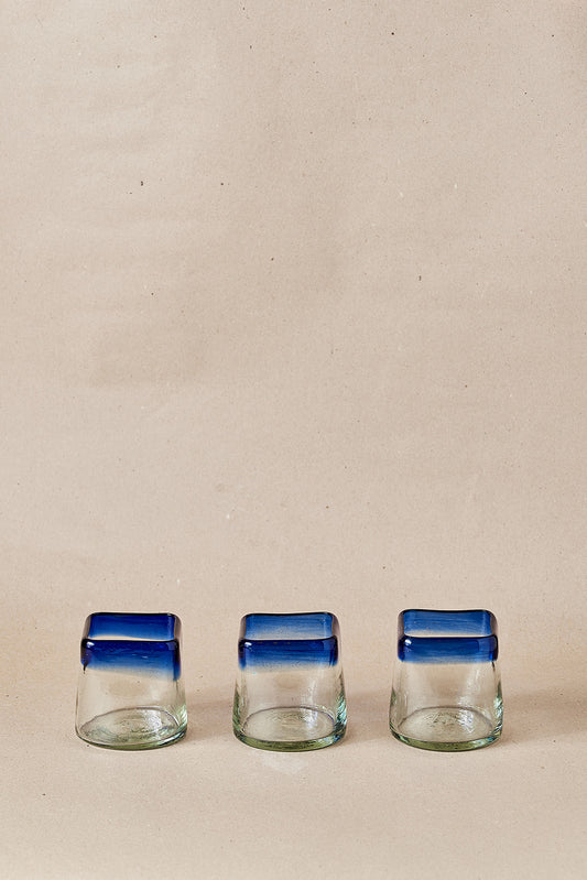 PACK OF 2 | Glass - Blue Square