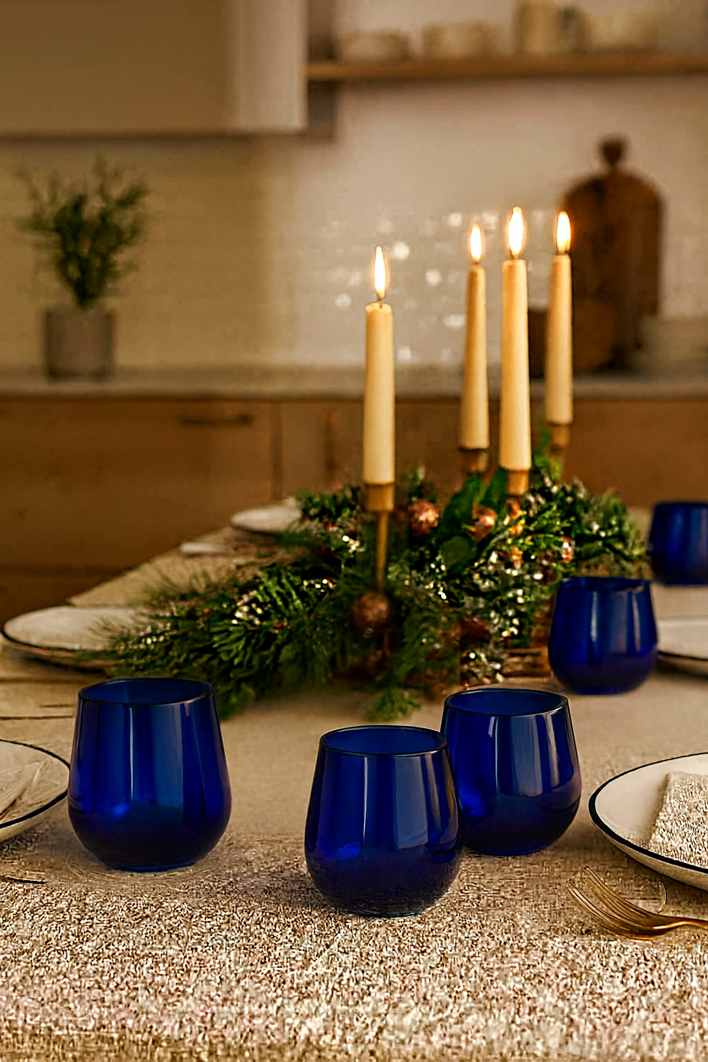 glassware blue by artisans